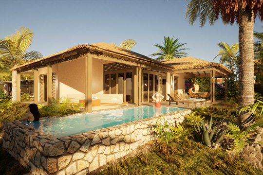 Luksusowy, ekologiczny resort z 350 willami i apartamentami w sercu wyspy