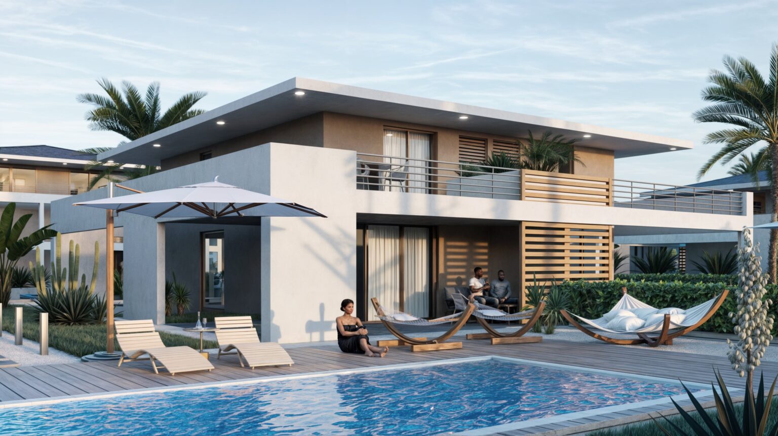 Nowoczesne osiedle mieszkaniowe z widokiem na zatokę Sint Joris Bay