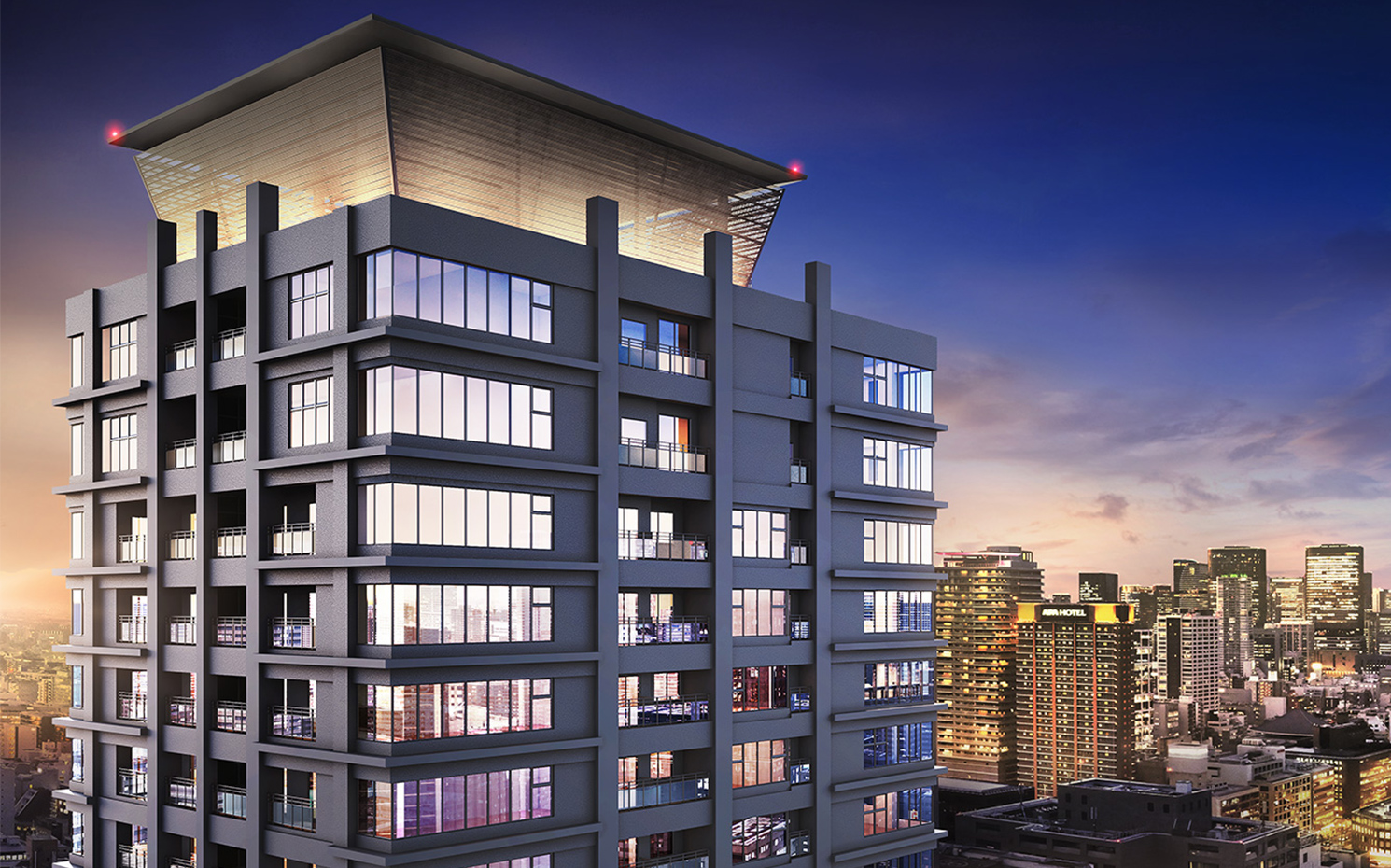 Najwyższy apartamentowiec mieszkalny w sercu Shinsaibashi.